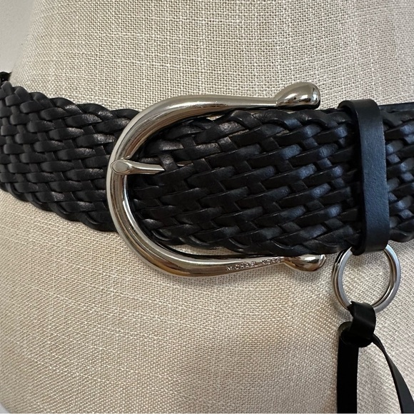 Michael Kors Braided Leather Black With MK Charms Women’s Belt Size L main image 8